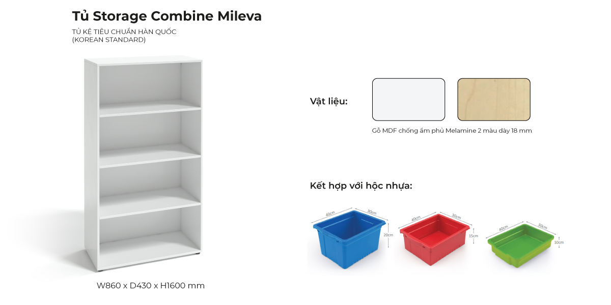 Tổng Hợp Đặc Điểm Tủ Storage Combine Mileva