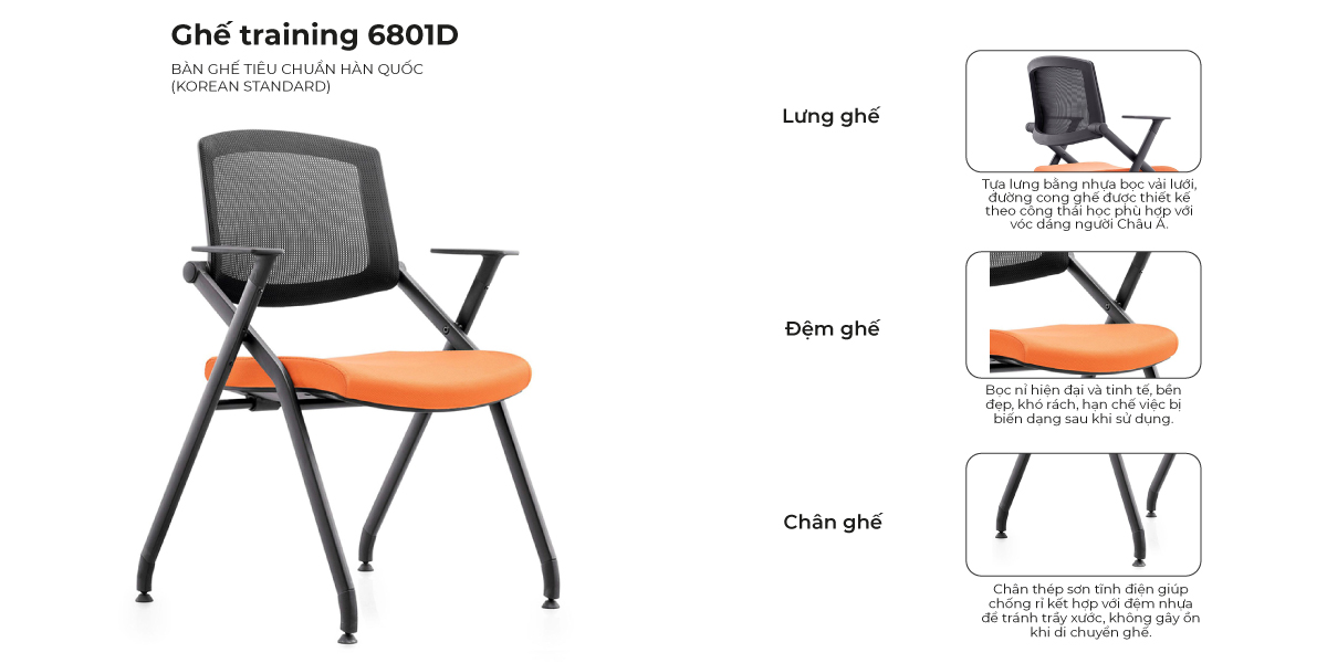 Tổng Hợp Đặc Điểm Ghế Trainning 6801D