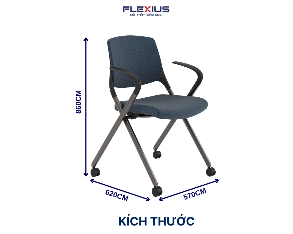 Kích thước Ghế gấp lưng nệm TANGO ETG72.GM