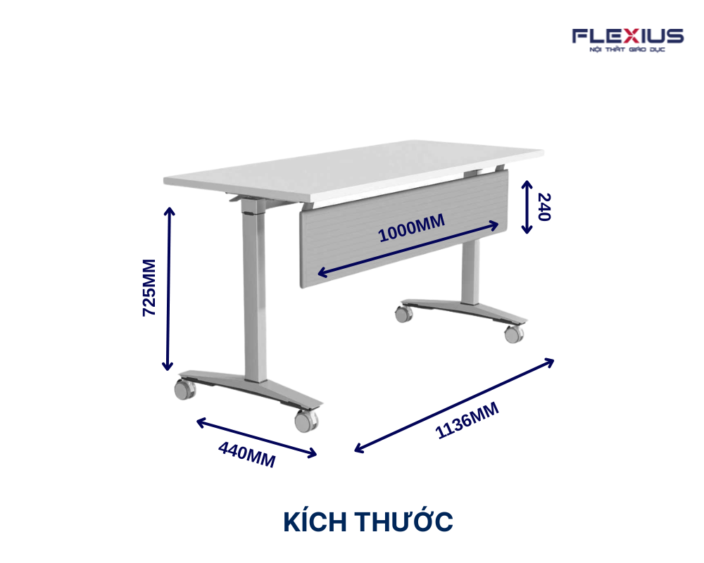 Kích thước bàn đào tạo Selji